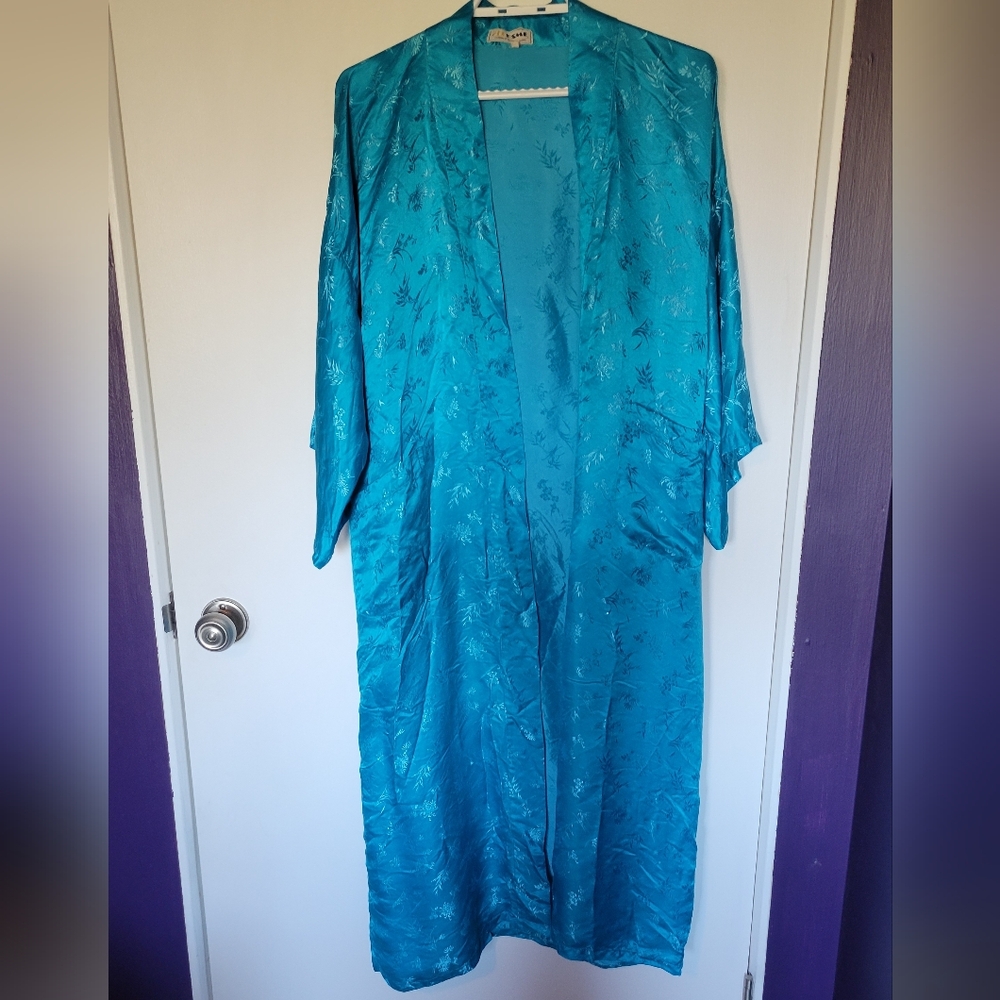 Elegant Teal Kimono Robe